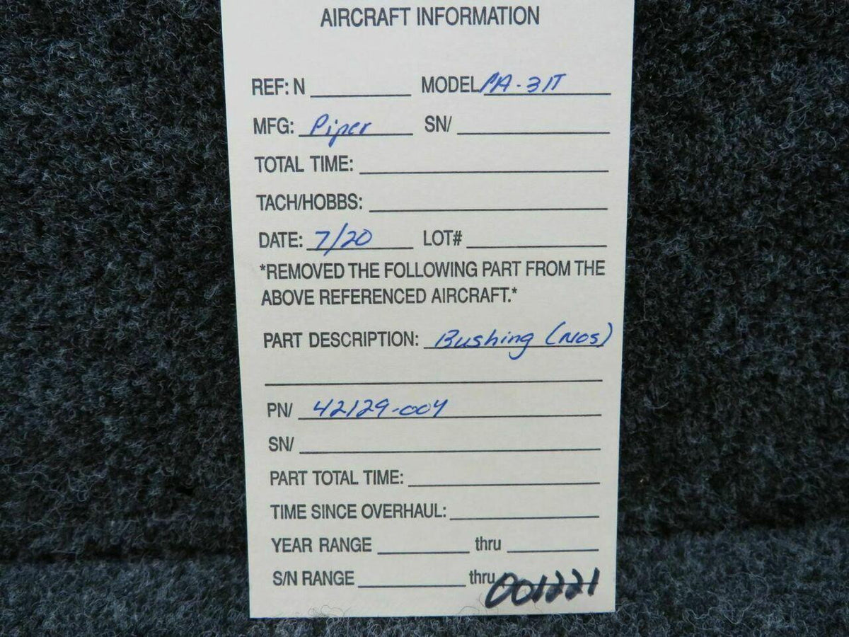 Piper 42129-004 Piper PA-31T Bushing NEW OLD STOCK C20
