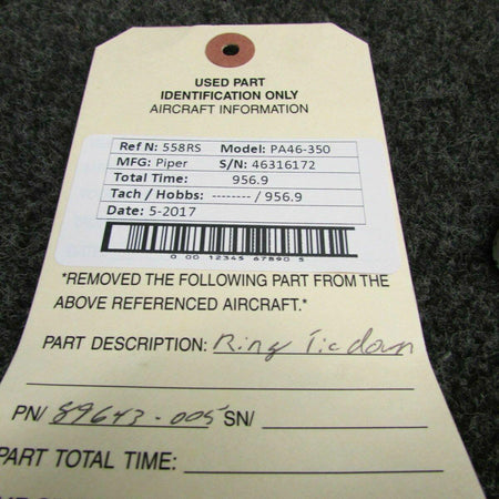 89643-005 Piper PA46-350 Tie Down Ring BAS Part Sales | Airplane Parts