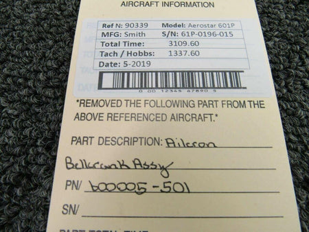 Aerostar 600005-501 Aerostar 601P Aileron Bellcrank Assy