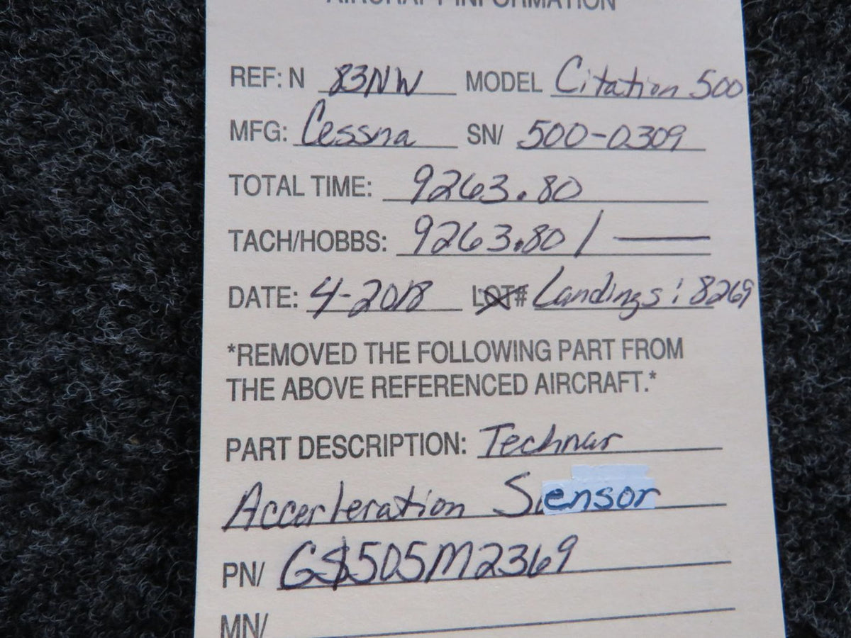 GS505M2369 Cessna Citation 500 Technar Acceleration Sensor BAS Part Sales | Airplane Parts