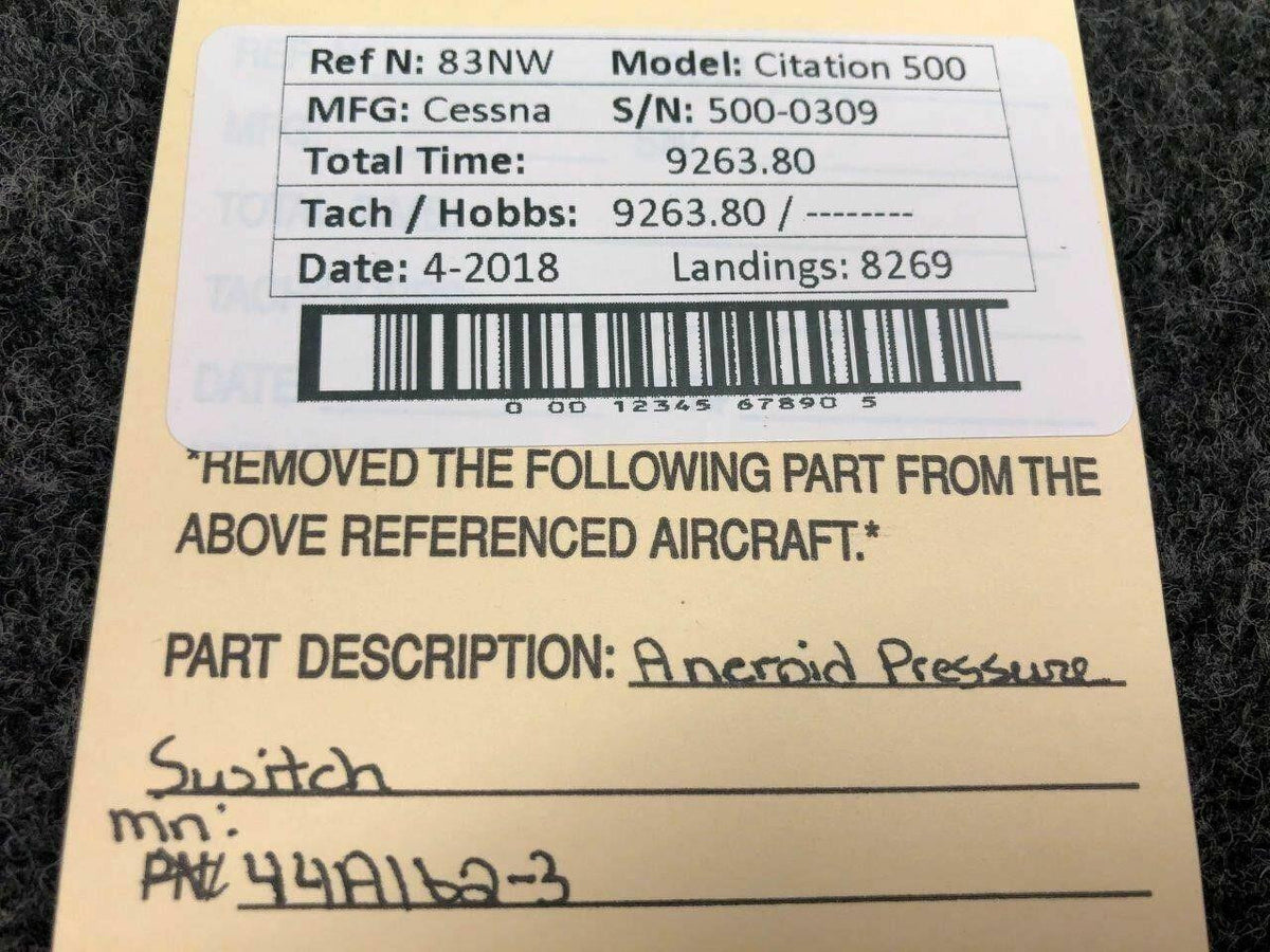 Cessna 44A162-3 Cessna Citation 500 Aneroid Pressure Switch