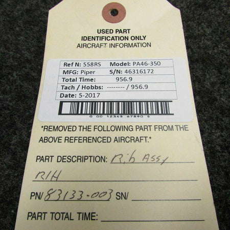 Piper PA46-350 Rib Assy RH P/N 83133-003