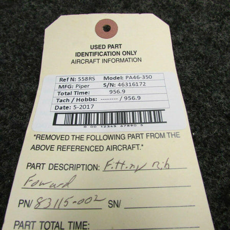 Piper PA46-350 Fitting Rib ForwardP/N 83115-002