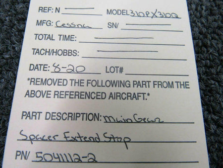 Cessna 5041112-2 Cessna 310P / 310Q Main Gear Spacer Extend Stop