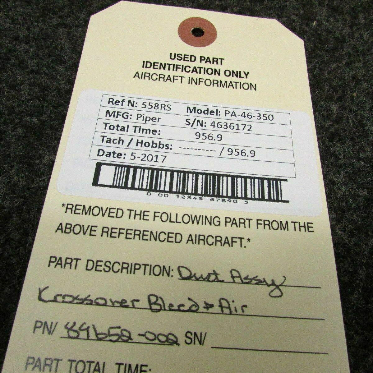 89652-002 Piper PA46-350 Duct Assy Crossover Bleed & Air BAS Part Sales | Airplane Parts