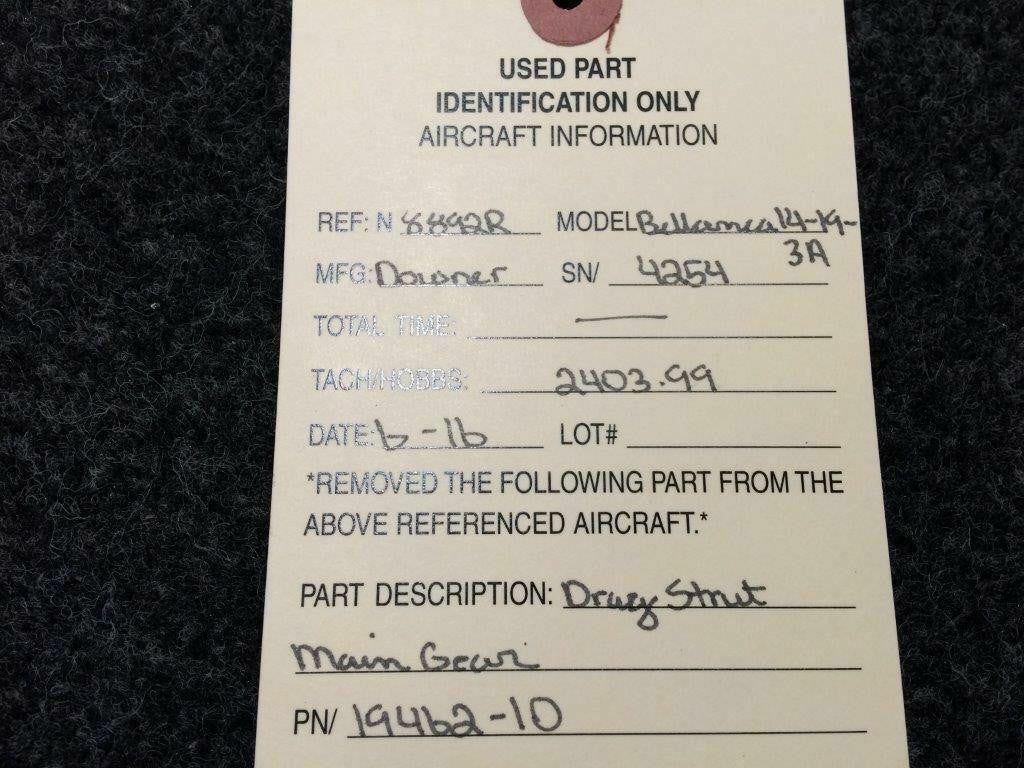 Bellanca 14-19-3A Drag Strut Main LowerP/N 19462-10