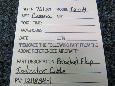 1211834-1 Cessna T210M Bracket Flap Indicator Cable BAS Part Sales | Airplane Parts