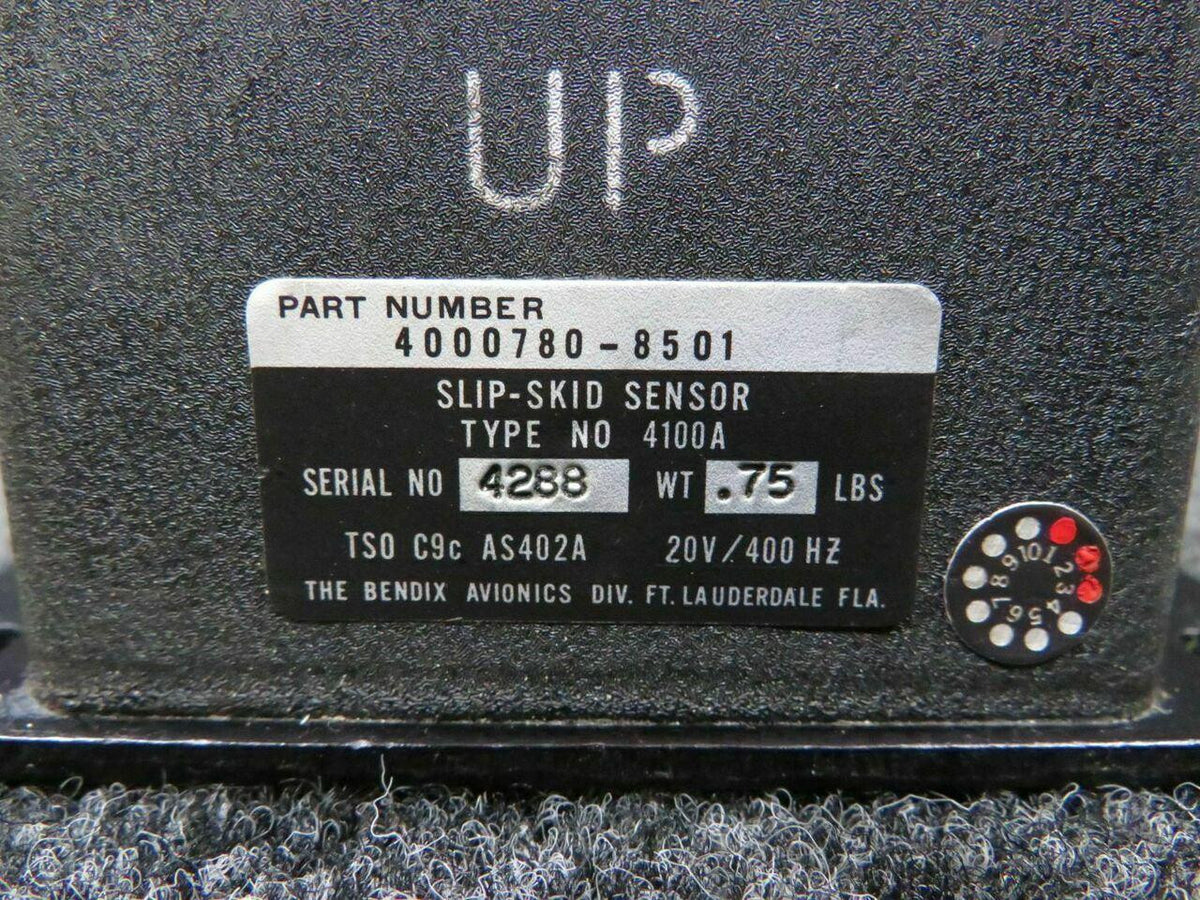Bendix 4000780-8501 Piper PA-31T Bendix Slip Skid Sensor Type 4100A 20 Volt C20