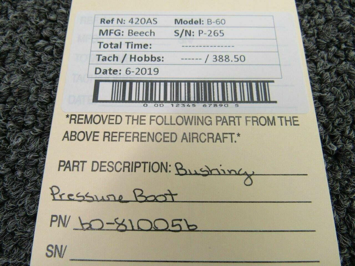 Beechcraft 60-810056 Beech B-60 Bushing Pressure Boot