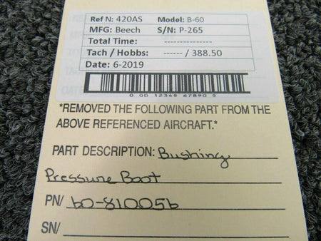 Beechcraft 60-810056 Beech B-60 Bushing Pressure Boot