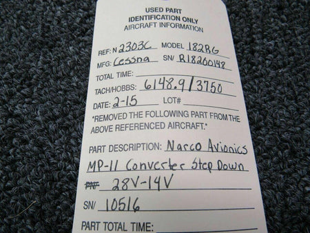 Narco MP-II Cessna 182RG Narco Avionics Converter Volts 14-28