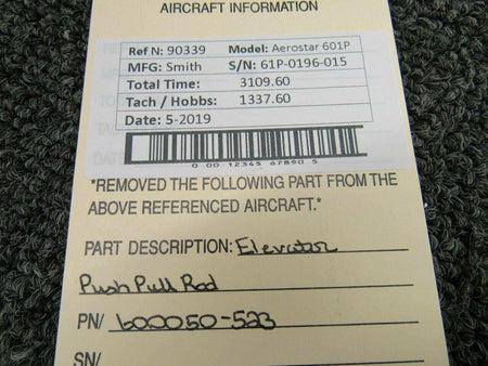 Aerostar 600050-523 Aerostar 601P Elevator Push Pull Rod