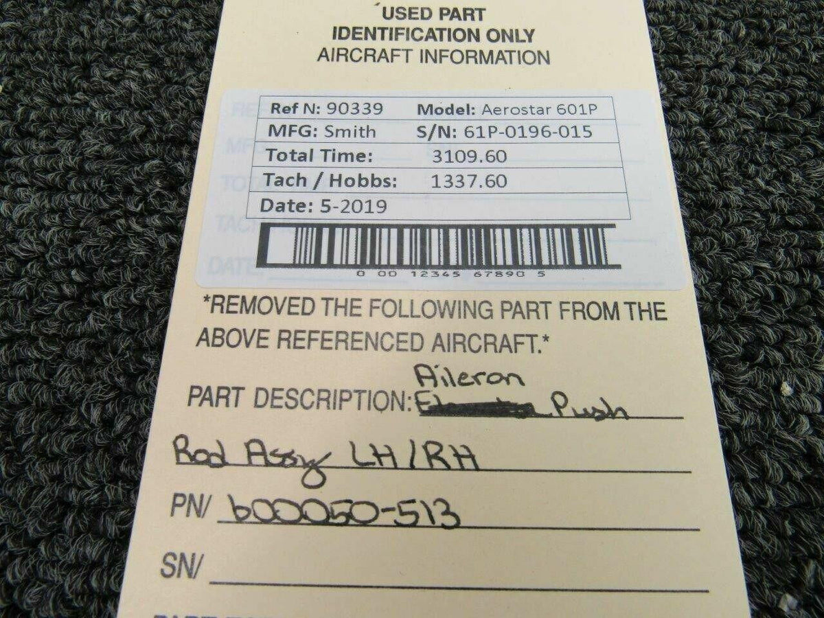 Aerostar 600050-513 Aerostar 601P Aileron Push Rod Assy LH / RH