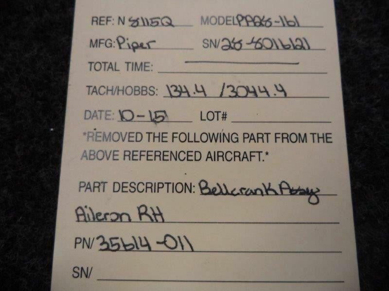35614-011 / 35135-903 Piper PA28 Aileron Bellcrank Assy Aileron BAS Part Sales | Airplane Parts