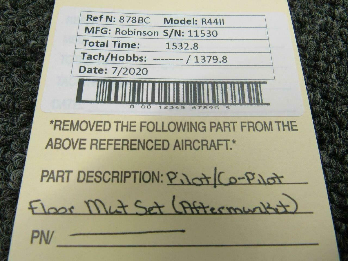 Robinson R44II Pilot / Co-Pilot Floor Mat Set Aftermarket