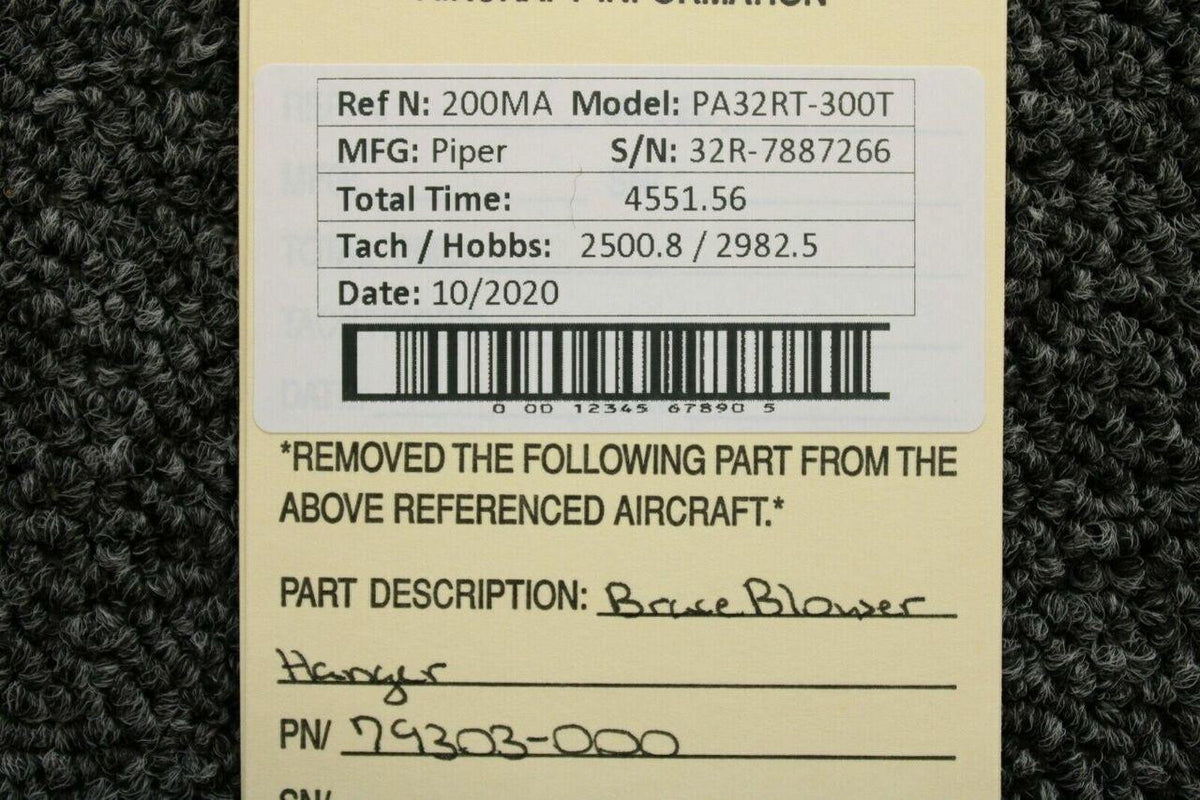 Piper 79303-000 Piper PA32RT-300T Brace Blower Hanger Set