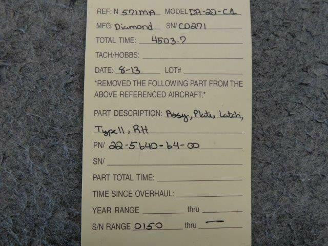 Diamond DA-20-C1 Latch Plate Assy RHP/N 22-5640-64-00
