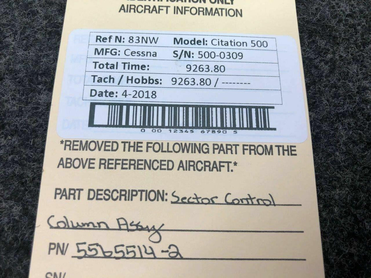 Citation 5565514-2 Cessna Citation 500 Sector Control Column Assy