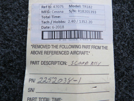 Cessna 2252038-1 Cessna TR182 Scoop Assembly Induction LH