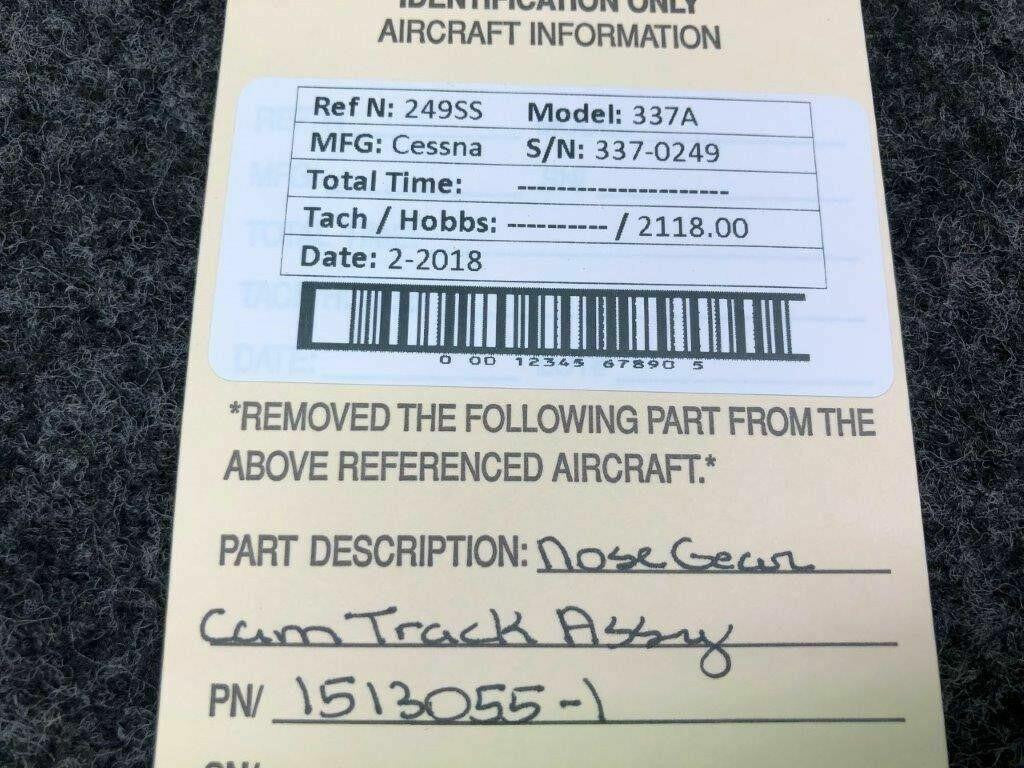 1513055-1 Cessna 337 Nose Gear Cam Track Assy BAS Part Sales | Airplane Parts