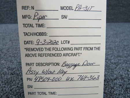 Piper 48504-000 USE 764-363 Piper PA-31T Baggage Door Assembly