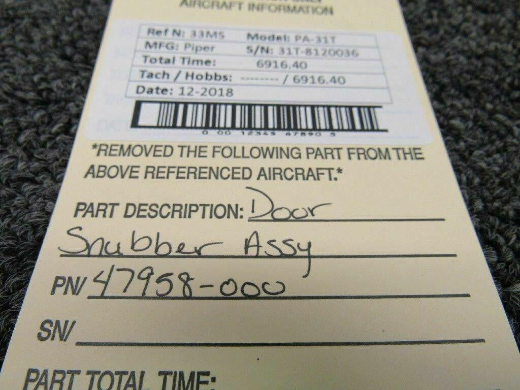 Piper 47958-000 Piper PA31T Door Snubber Assy