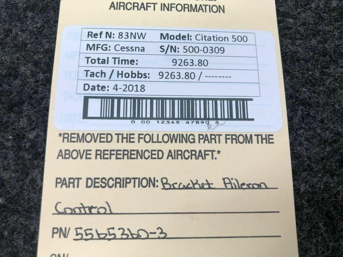 Citation 5565360-3 Cessna Citation 500 Bracket Aileron Control