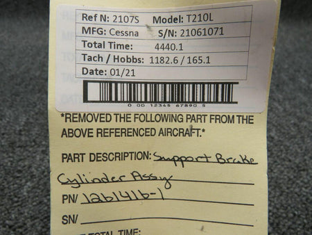 Cessna 1261416-1 Cessna T210N Support Master Brake Cylinder Assy