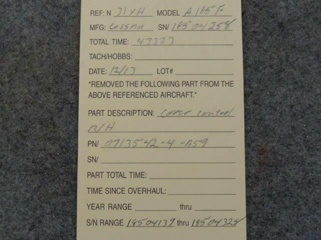 Cessna Cessna A185F Cover Control RHP/N 0713542-4-A59 Use 0713542-4-532