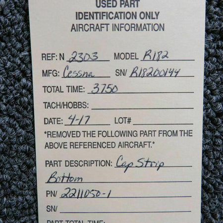 Cessna 2211050-1 Cessna R182 Cap Strip Bottom