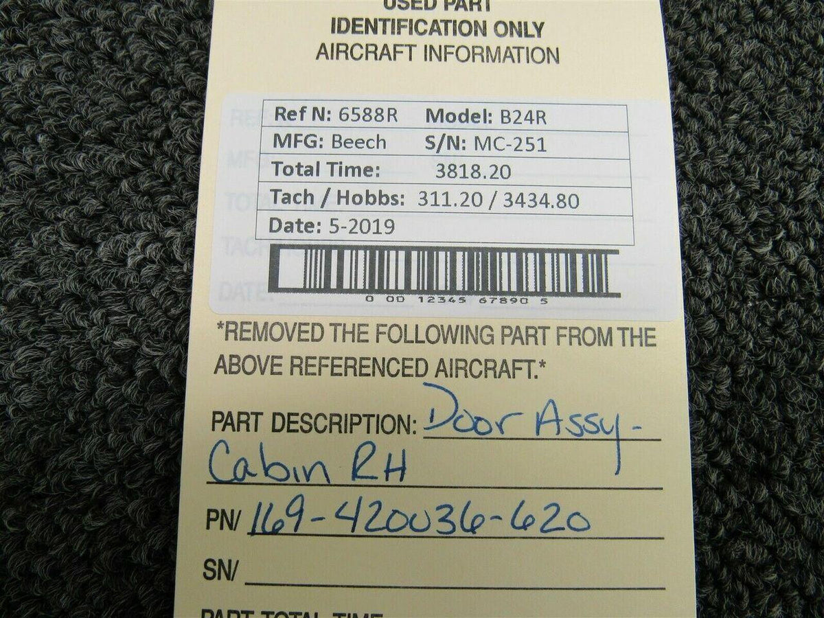 Beechcraft 169-420036-620 Beech B24R Cabin Door Assembly RH