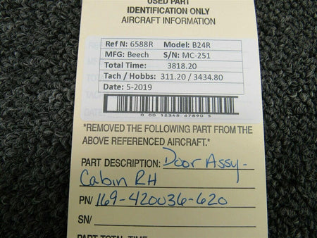 Beechcraft 169-420036-620 Beech B24R Cabin Door Assembly RH
