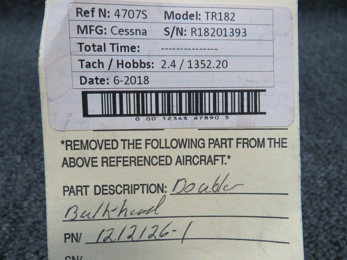 Cessna 1212126-1 Cessna TR182 Doubler Bulkhead