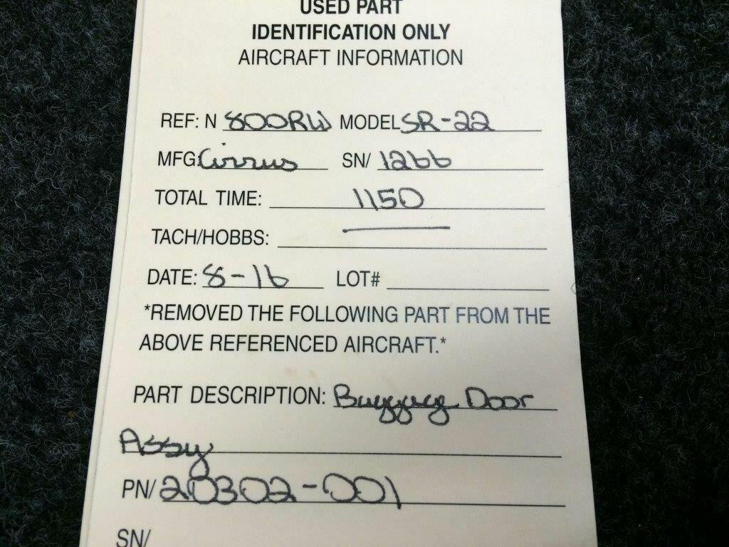 Does Not Apply 20302-001 Cirrus SR22 Baggage Door Assy
