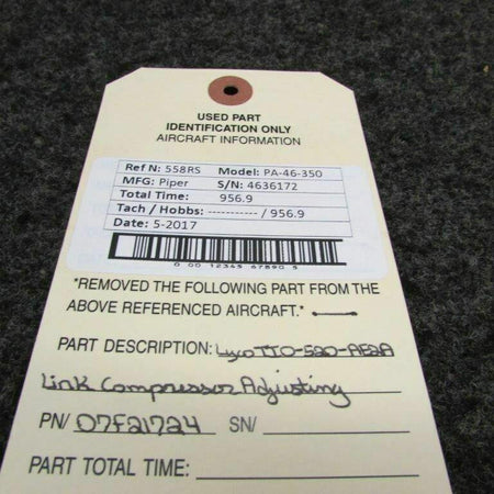 Lycoming 07F21724 Piper PA46-350 Lycoming TIO-540-AE2A Compressor Adjusting Link