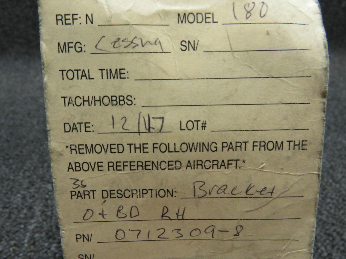 Cessna 0712309-8 Cessna 180H Tail Wheel Steering Bracket Outbd RH
