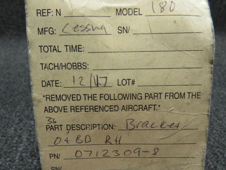 Cessna 0712309-8 Cessna 180H Tail Wheel Steering Bracket Outbd RH