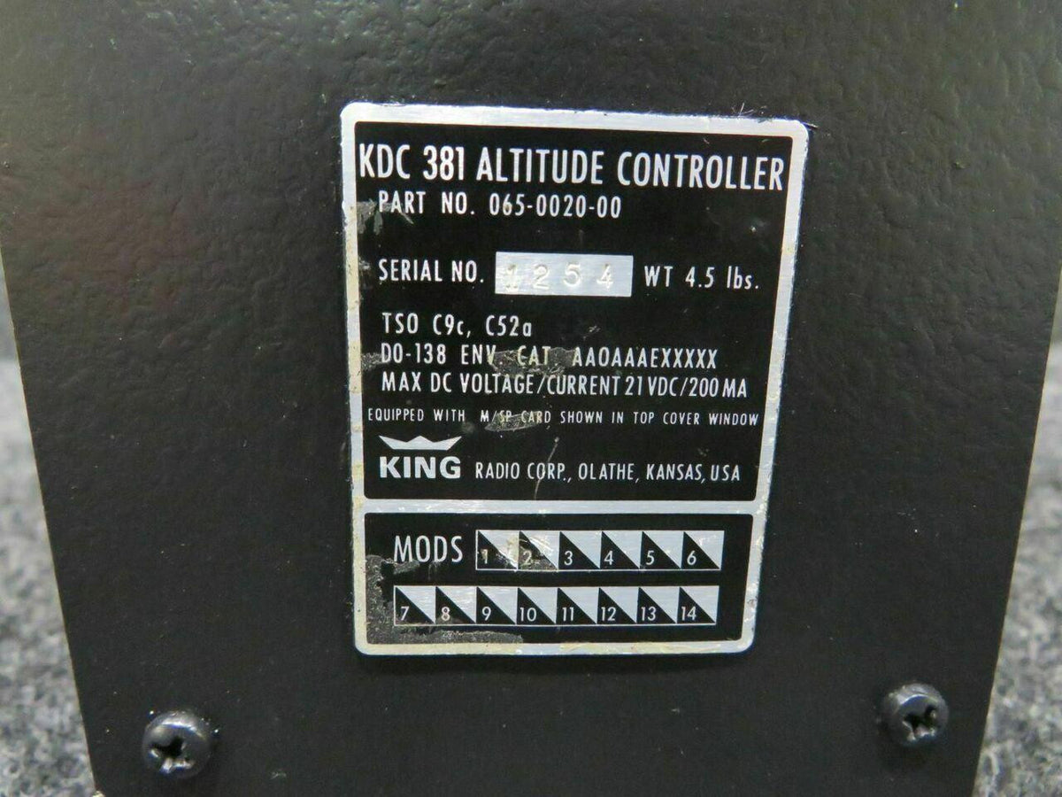 King Radio 065-0020-00 King Radio KDC-381 Altitude Controller 21 Volt C20