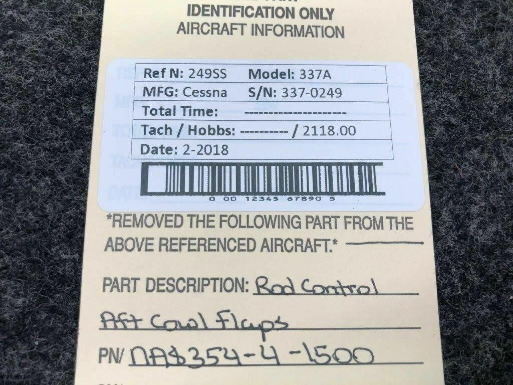 Cessna NAS354-4-1500 Cessna 337 Rod Control Aft Cowl Flaps