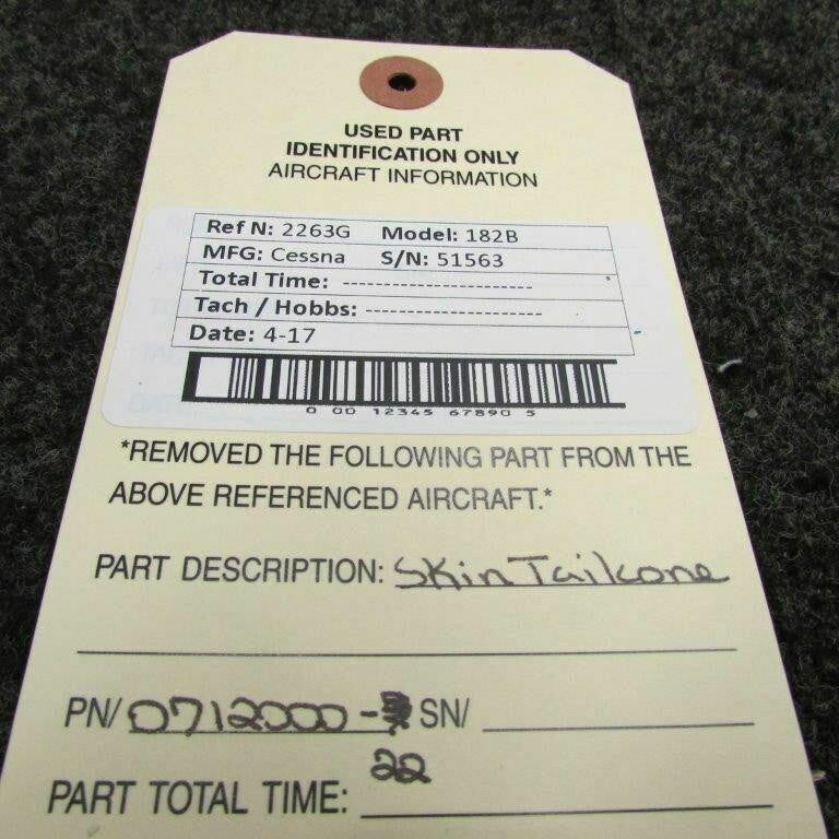 0712000-22 Cessna 182B Skin Tailcone BAS Part Sales | Airplane Parts