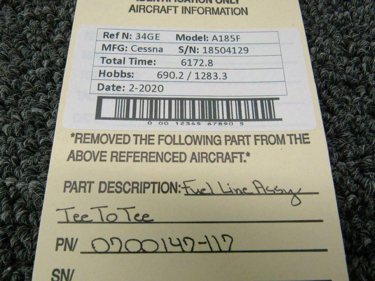Cessna 0700147-117 Cessna A185F Line Assy Fuel Tee To Tee