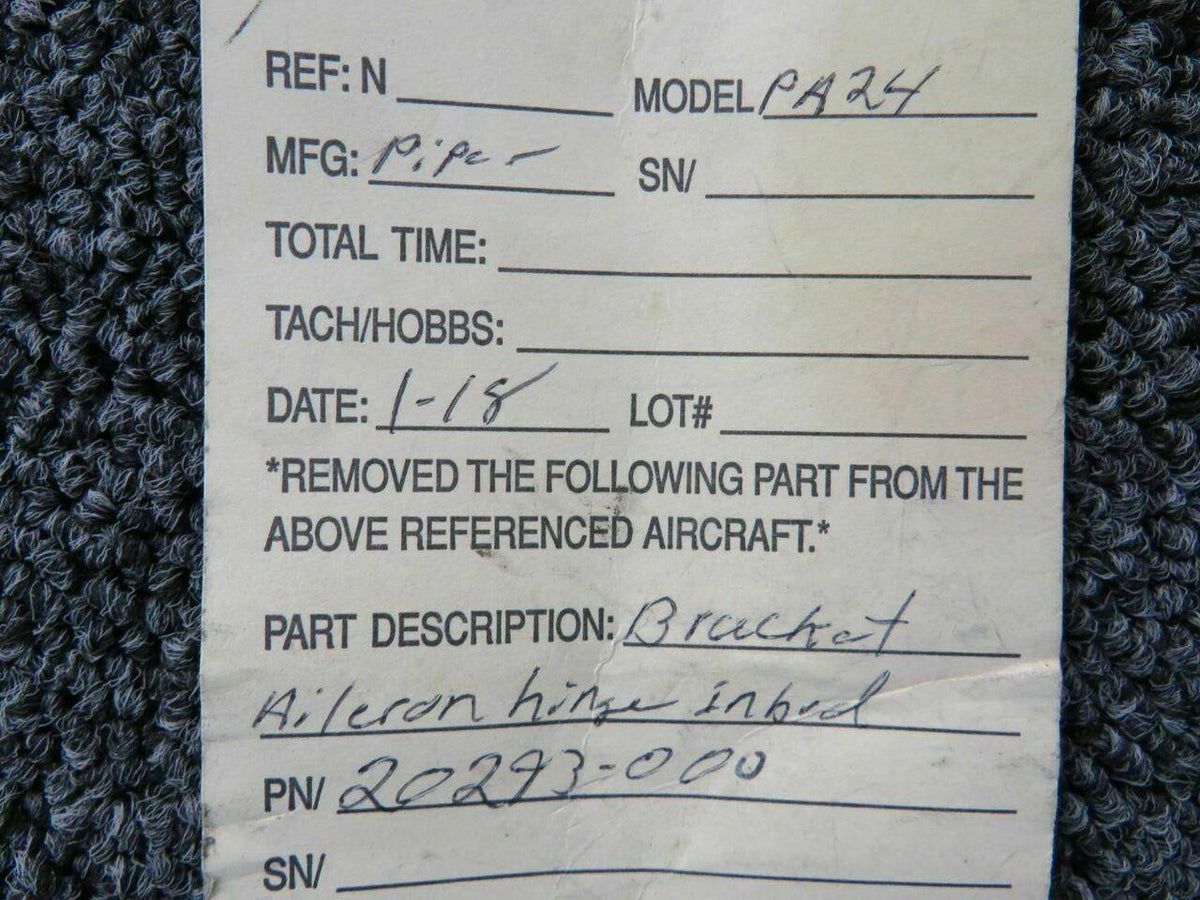 Piper 20293-000 Piper PA24 Bracket Aileron Hinge Inboard W/ Support