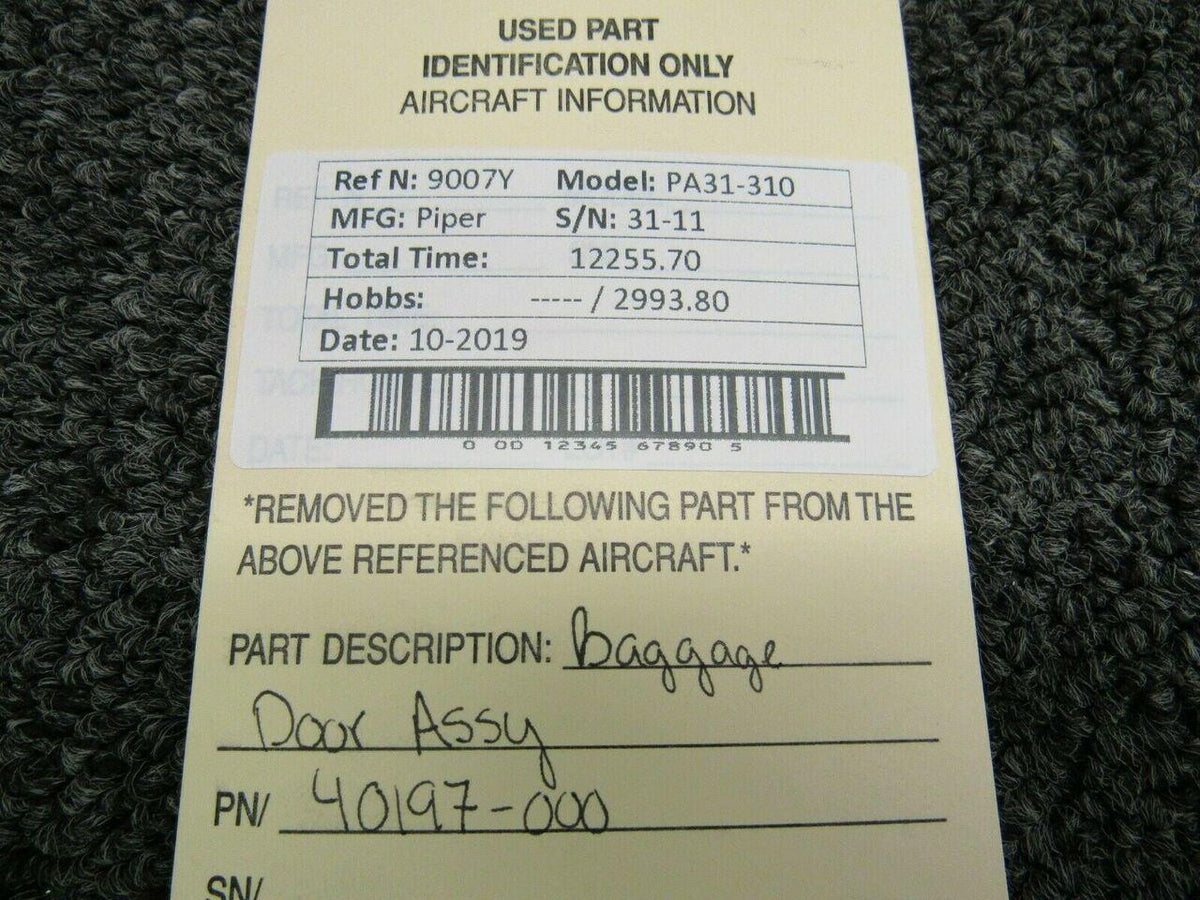 Piper 40197-000 Piper PA31-310 Baggage Door Assy