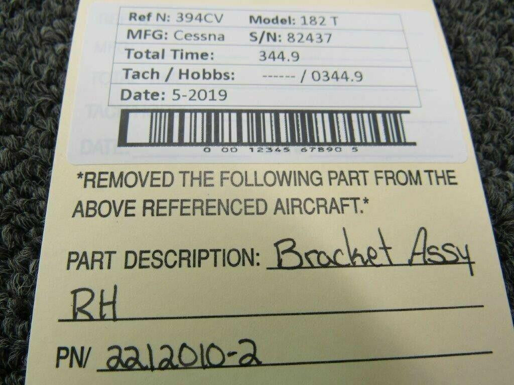 2212010-2 Cessna 182T Bracket Assembly RH BAS Part Sales | Airplane Parts