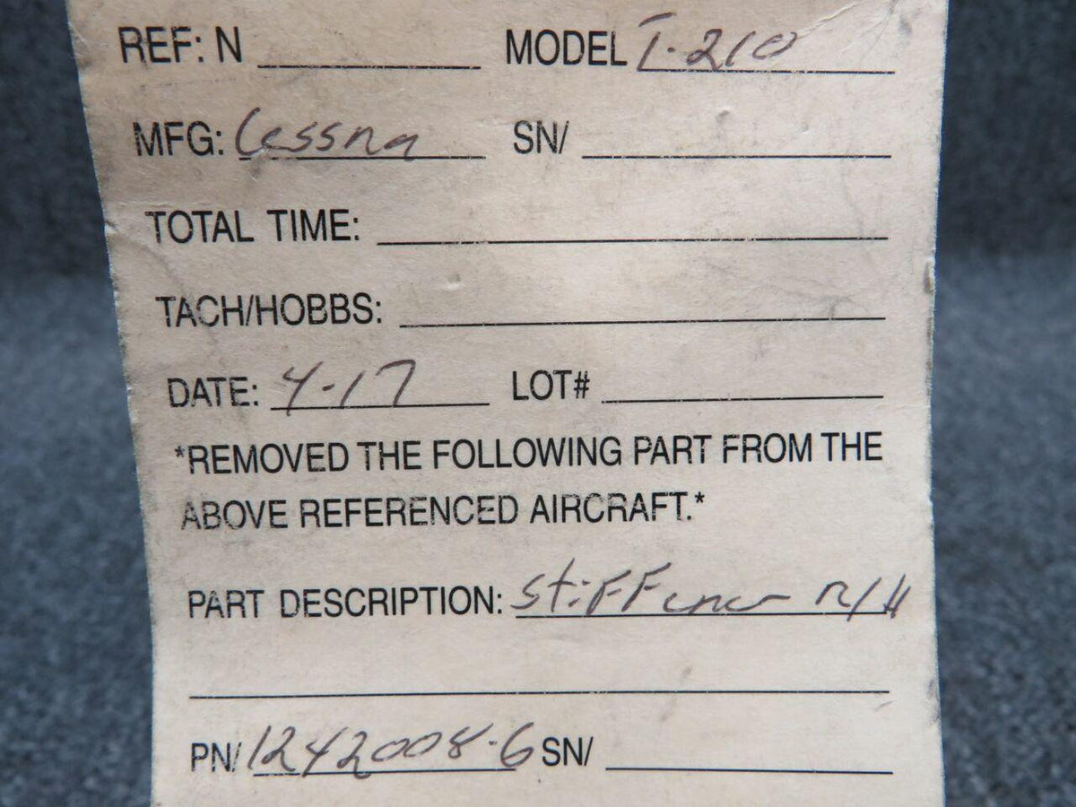 Cessna 1242008-6 Cessna T210 Stiffener RH