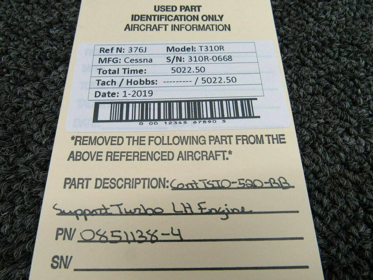 Cessna 0851138-4/ 0851138-5 Cessna T310R Support Turbo LH Engine