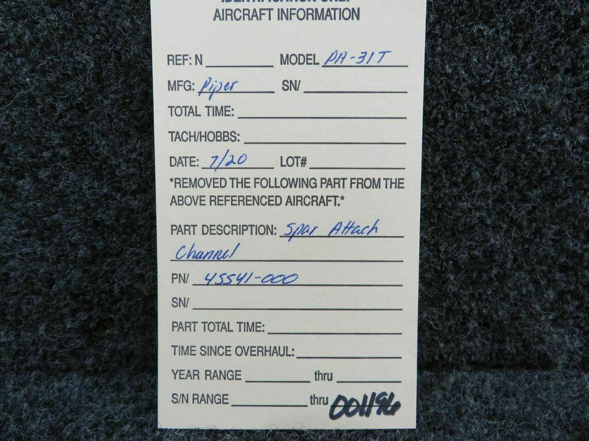 Piper 45541-000 Piper PA-31T Spar Attach Channel C20