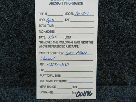 Piper 45541-000 Piper PA-31T Spar Attach Channel C20