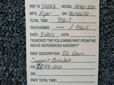 Piper 89643-002 Piper PA46-350 Tie Down Support Bracket