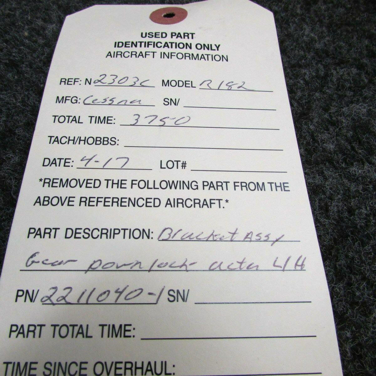 Cessna 2211040-1 Cessna R182 Bracket Assy Gear Down Lock Actuator LH